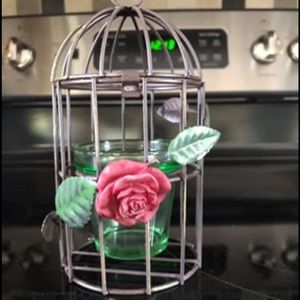 Bird cage candle holder